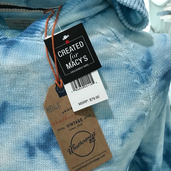 NWT Weatherproof Vintage Blue Tie-dye Hoodie Sweater Sz XS - Picture 6 of 8